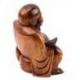 Statuette du Bouddha rieur en bois sculpté 11cm