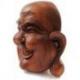 Masque du Bouddha rieur en bois sculpté 20cm