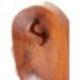 Masque du Bouddha rieur en bois sculpté 20cm