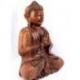 Grande statue de Bouddha assis en bois massif sculpté main 40cm