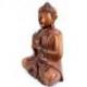 Grande statue de Bouddha assis en bois massif sculpté main 40cm