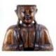 Grande statue de Bouddha assis en bois massif sculpté main 40cm