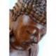 Grande statue de Bouddha assis en bois massif sculpté main 40cm