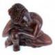 Statue Bouddha penseur 20cm en bois massif sculpté main