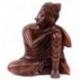Statuette Bouddha Zen 20cm en bois massif | Sculpture Artisanale de Bali