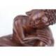 Statue de Bouddha assis 20cm en bois massif sculpté main