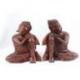 Statue de Bouddha assis 20cm en bois massif sculpté main