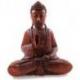 Statuette Bouddha assis en bois sculpté 20cm - Décoration Zen