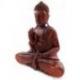 Statuette Bouddha assis en bois sculpté 20cm - Décoration Zen