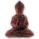 Statuette Bouddha assis en bois sculpté 20cm - Décoration Zen