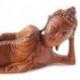 Statue de Bouddha allongé 30cm en bois de Suar  massif