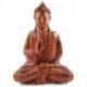 Statue de Bouddha assis en bois massif sculpté main 30cm, import Bali
