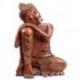 Statue de Bouddha assis 40cm - Bois massif sculpté main