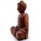 Statue Bouddha assis en position du lotus 30cm Bois marron sculpté main