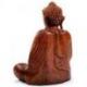 Statue Bouddha assis en position du lotus 30cm Bois marron sculpté main
