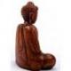 Statue Bouddha assis en position du lotus 30cm Bois marron sculpté main