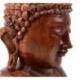 Statue Bouddha assis en position du lotus 30cm Bois marron sculpté main