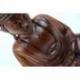 Statue Bouddha assis en position du lotus 30cm Bois marron sculpté main