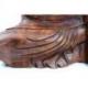 Statue de Bouddha assis 40cm - Bois massif sculpté main.