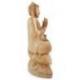 Statue de Bouddha assis sur lotus 40cm - Bois teinte naturelle