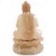 Statue de Bouddha assis sur lotus 40cm - Bois teinte naturelle