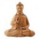 Statuette Bouddha assis en bois sculpté 20cm | Mûdra de l'Enseignement