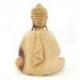 Statuette Bouddha assis en bois sculpté 20cm | Mûdra de l'Enseignement