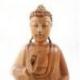 Statuette Bouddha assis en bois sculpté 20cm | Mûdra de l'Enseignement