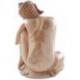Statue de Bouddha assis 30cm - Bois massif brut sculpté main.