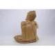 Statue du Bouddha Penseur 30cm en bois sculpté à la main