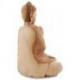 Grande statue de Bouddha assis en bois brut massif sculpté main 40cm