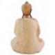 Grande statue de Bouddha assis en bois brut massif sculpté main 40cm