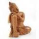 Statuette Bouddha penseur 20cm sculpture en bois naturel