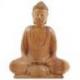Statuette Bouddha Zen en bois sculpté main 20cm