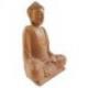 Statuette Bouddha Zen en bois sculpté main 20cm