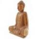 Statuette Bouddha Zen en bois sculpté main 20cm