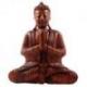 Statue de Bouddha assis mains jointes en bois 30cm