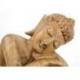 Statue du Bouddha penseur 40cm - Bois massif brut sculpté.