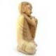Statue du Bouddha penseur 40cm - Bois massif brut sculpté.