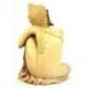 Statue du Bouddha penseur 40cm - Bois massif brut sculpté.