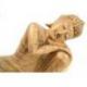 Statue du Bouddha penseur 40cm - Bois massif brut sculpté.