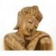 Statue du Bouddha penseur 40cm - Bois massif brut sculpté.