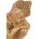 Statue du Bouddha penseur 40cm - Bois massif brut sculpté.
