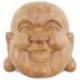 Masque du Bouddha rieur en bois exotique brut 20cm