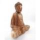 Statue Bouddha assis en position du lotus 30cm Bois sculpté main