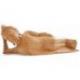 Statue de Bouddha couché 30cm en bois exotique brut. Décoration Zen.