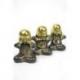 Les 3 moines "secret du bonheur". Statuettes en laiton 8cm.