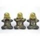 Les 3 moines "secret du bonheur". Statuettes en laiton 8cm.