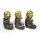 Les 3 moines "secret du bonheur". Statuettes en laiton 8cm.