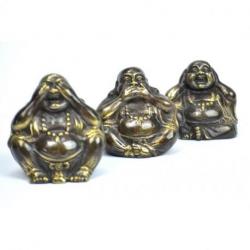 Statuettes "3 Bouddhas de la sagesse" 6cm en laiton